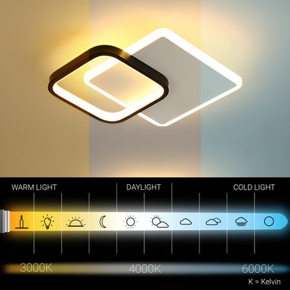 MARCELO LED csillár 30W, Hideg/Meleg/Semleges fény Fekete Fehér
