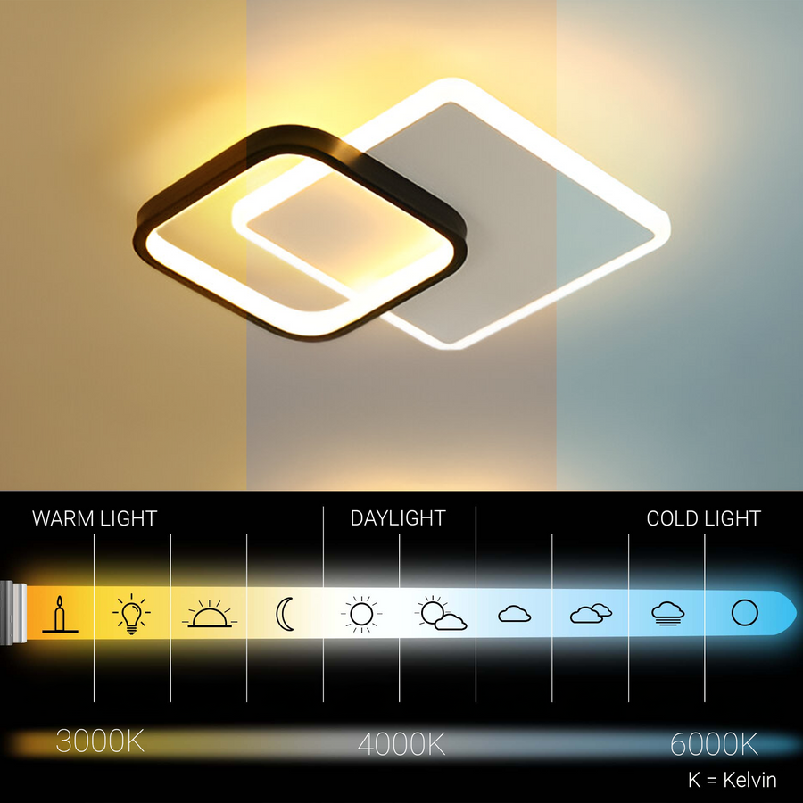 MARCELO LED csillár 30W, Hideg/Meleg/Semleges fény Fekete Fehér
