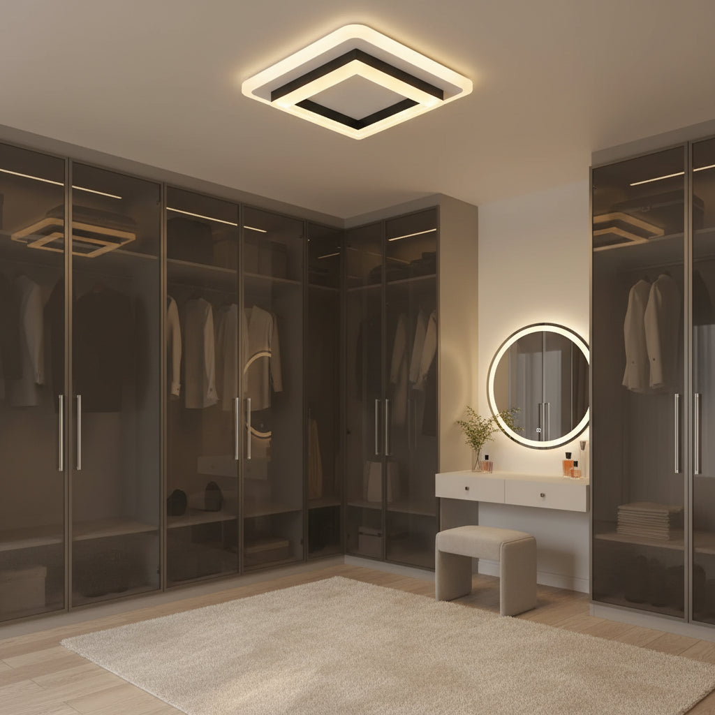 MODERN LED csillár 25W, Méretek 19,5x19,5 cm, Négyzet, Hideg/Meleg/Semleges fény, Fekete LED csillárok Alapértelmezett cím Alessandro Design