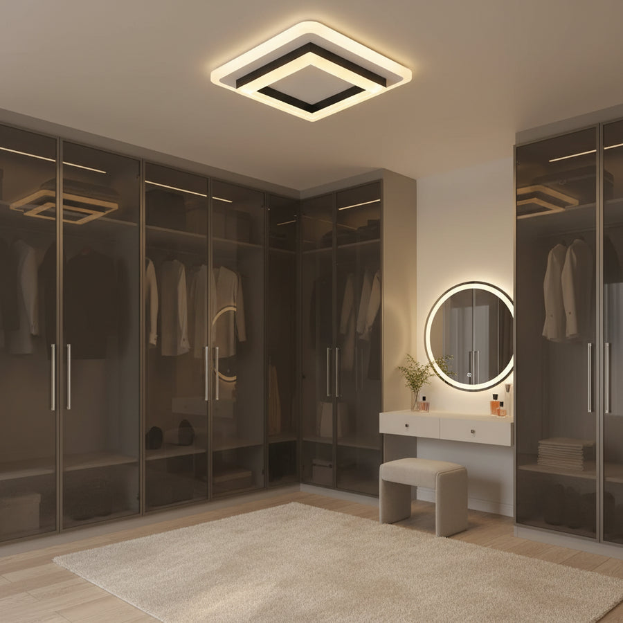 MODERN LED csillár 25W, Méretek 19,5x19,5 cm, Négyzet, Hideg/Meleg/Semleges fény, Fekete LED csillárok Alapértelmezett cím Alessandro Design
