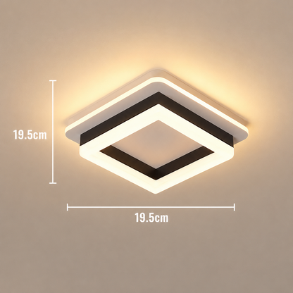 MODERN LED csillár 25W, Méretek 19,5x19,5 cm, Négyzet, Hideg/Meleg/Semleges fény, Fekete