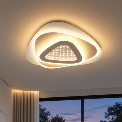 LED csillár NEXA Triangle 3D 39W, fehér, hideg/meleg/semleges fény