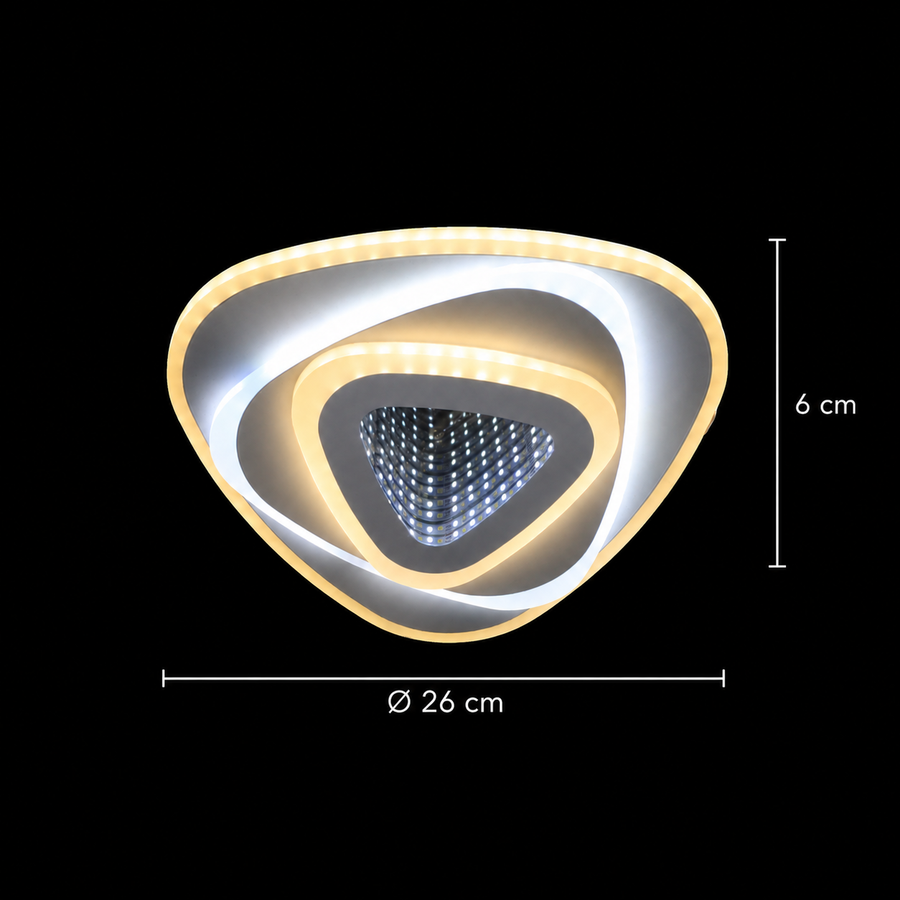 Lustra LED NEXA Triunghi 3D 40W, Alb, Lumina Rece/Calda/Neutra Lustre LED Default Title Alessandro Design
