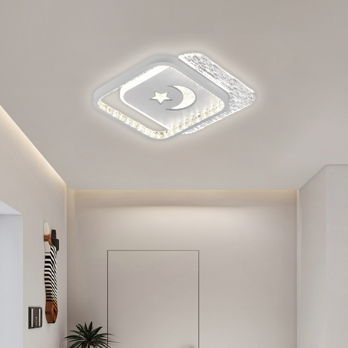 LED csillár PERU 38W, 2 négyzet, hideg/meleg/semleges fény, fehér LED csillárok Alapértelmezett cím Alessandro Design
