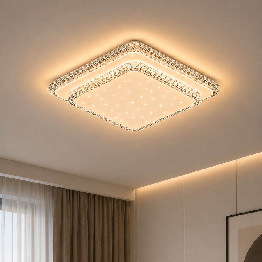 QIKIQTAALUK LED csillár, 40 W, 38 x 38 cm, meleg/semleges/hideg fény, fehér