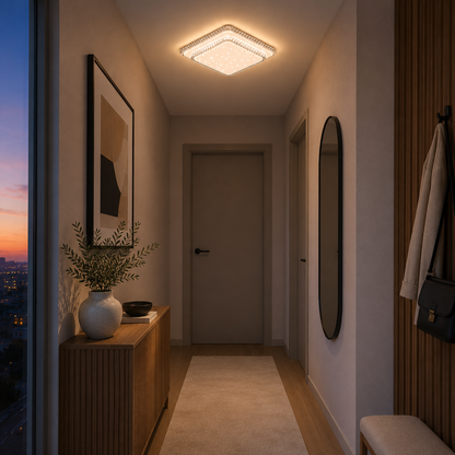 QIKIQTAALUK LED csillár, 40 W, 38 x 38 cm, meleg/semleges/hideg fény, fehér