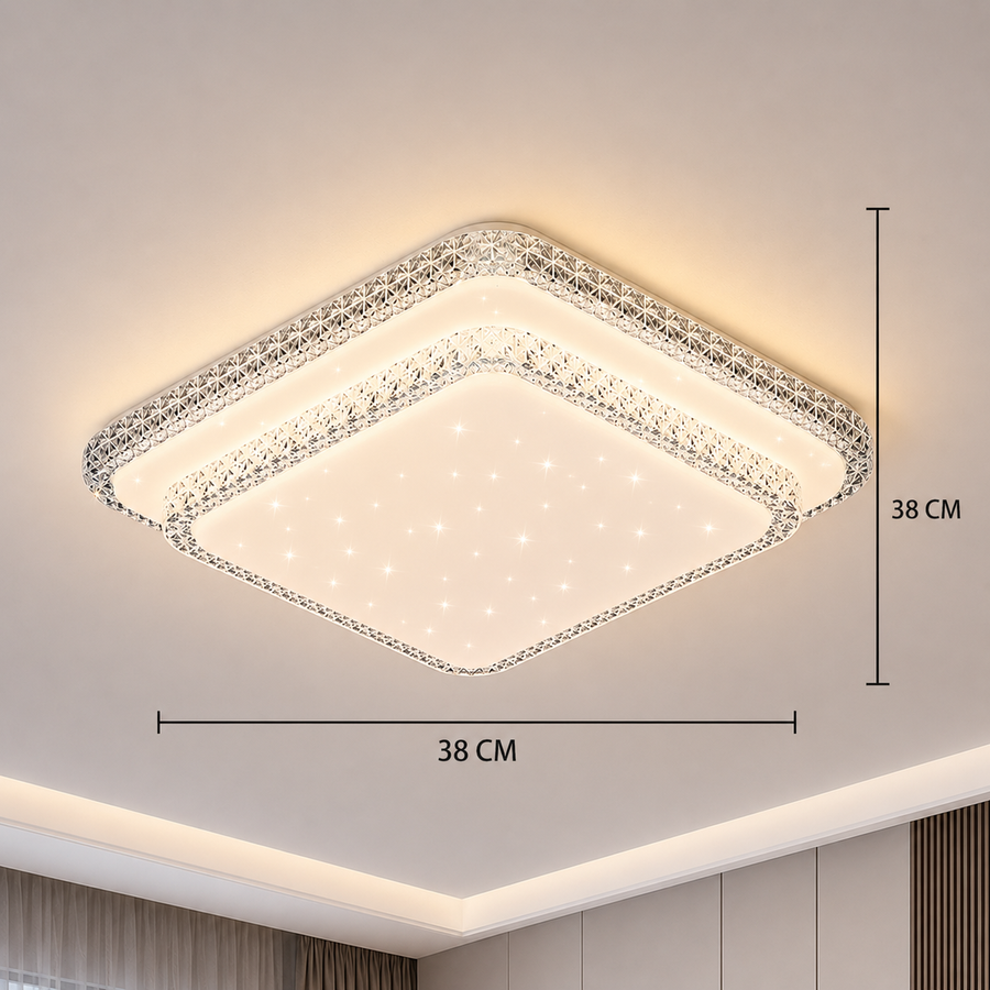 QIKIQTAALUK LED csillár, 40 W, 38 x 38 cm, meleg/semleges/hideg fény, fehér