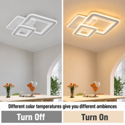 LED SQUARE 57W csillár, 3 négyzet, hideg/meleg/semleges fény, fehér