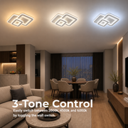 LED SQUARE 57W csillár, 3 négyzet, hideg/meleg/semleges fény, fehér