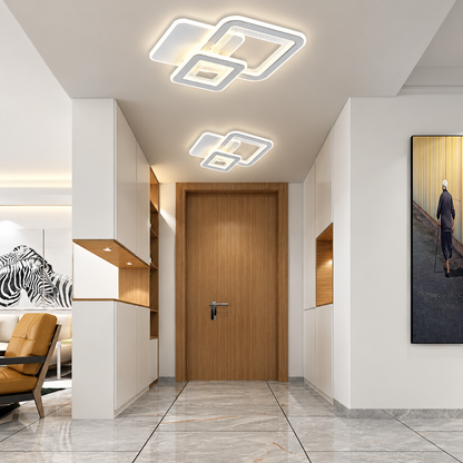 LED SQUARE 57W csillár, 3 négyzet, hideg/meleg/semleges fény, fehér