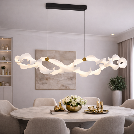 Függesztett akril LED-csillár UNDA Infinity, 36W, meleg/semleges/hideg fény 3000/4000/6000K, aranyfehér, állítható magasságú modern csillárok alapértelmezett cím Alessandro Design