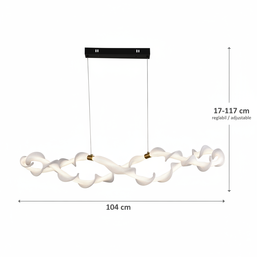 Függesztett akril LED-csillár UNDA Infinity, 36W, meleg/semleges/hideg fény 3000/4000/6000K, aranyfehér, állítható magasságú modern csillárok alapértelmezett cím Alessandro Design