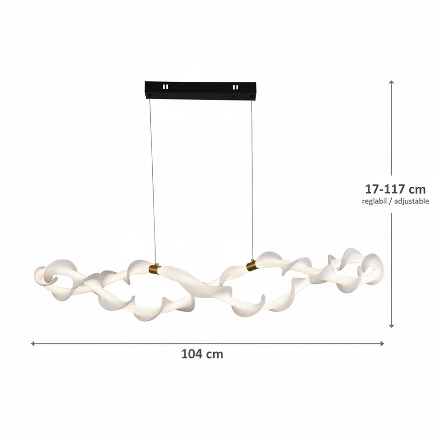 Függesztett akril LED-csillár UNDA Infinity, 36W, meleg/semleges/hideg fény 3000/4000/6000K, aranyfehér, állítható magasságú modern csillárok alapértelmezett cím Alessandro Design