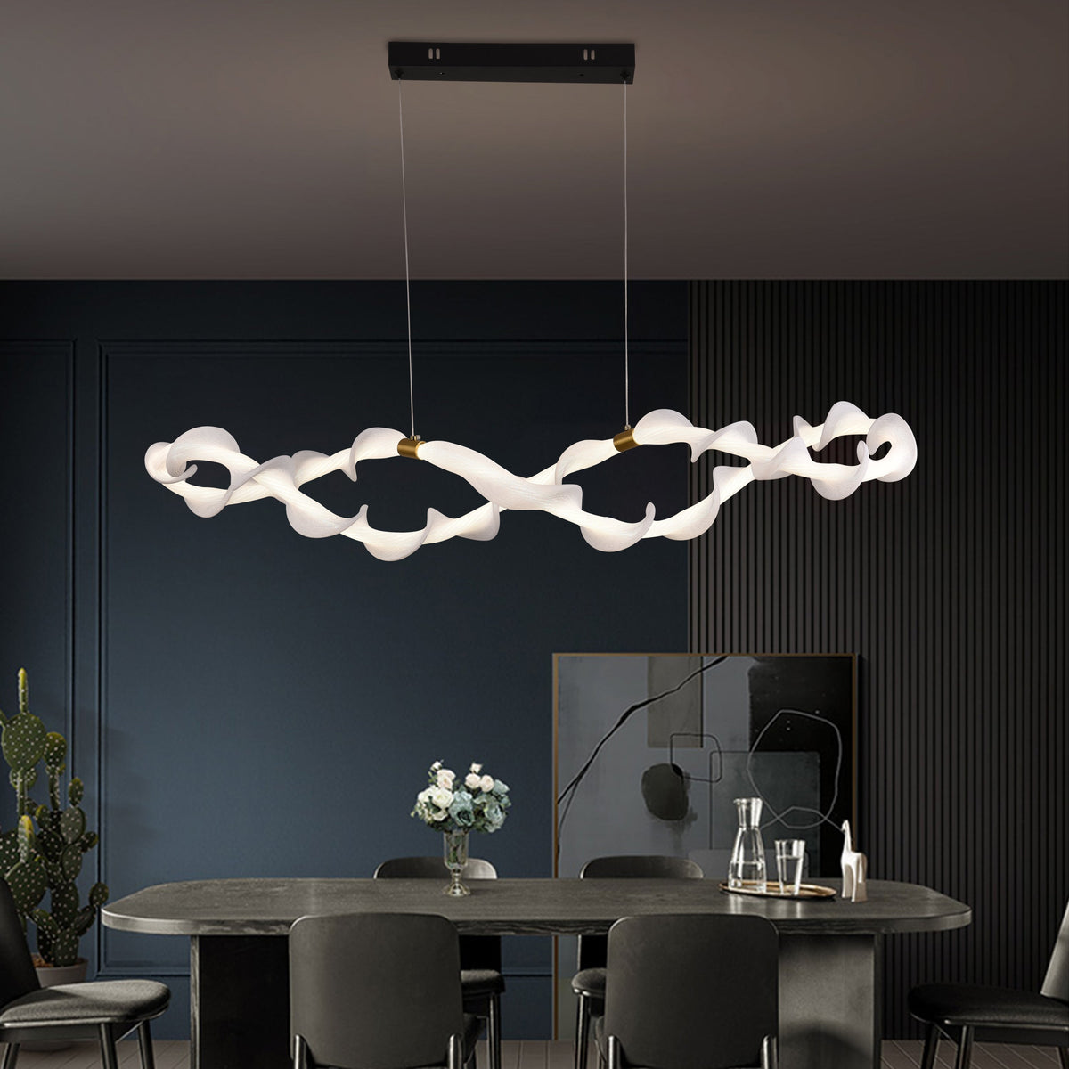 Függesztett akril LED-csillár UNDA Infinity, 36W, meleg/semleges/hideg fény 3000/4000/6000K, aranyfehér, állítható magasságú modern csillárok alapértelmezett cím Alessandro Design
