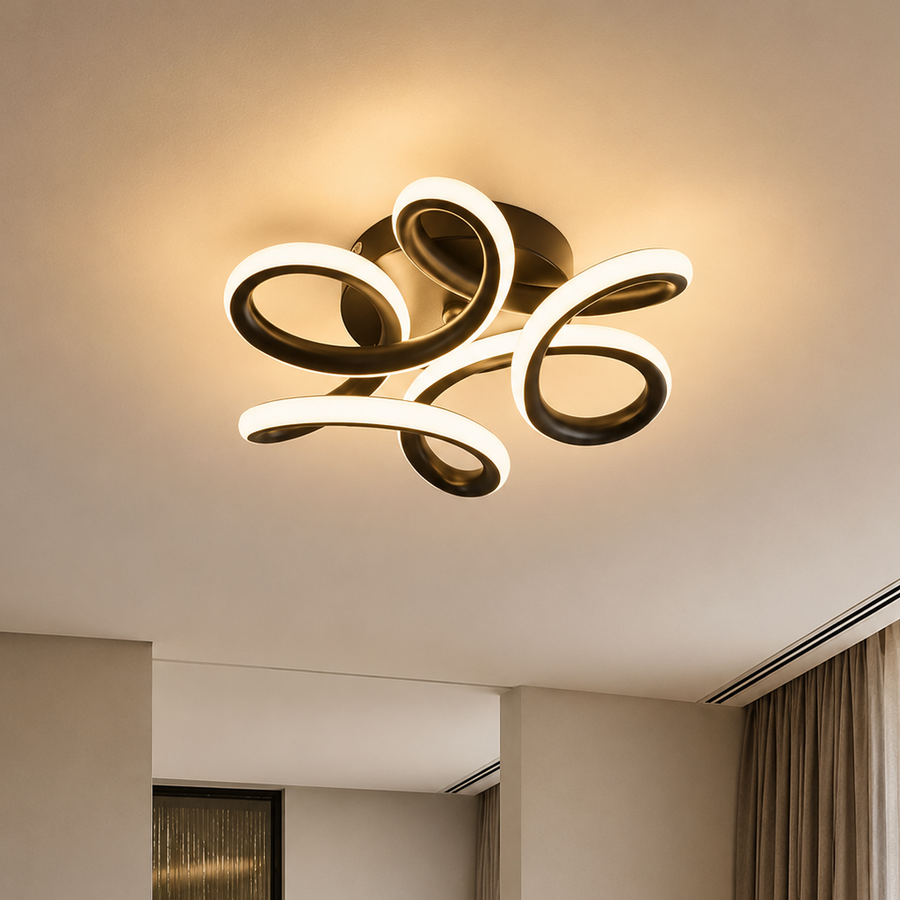 VERTEX HELIX LED csillár, 65W, hideg/meleg/semleges fény, fekete