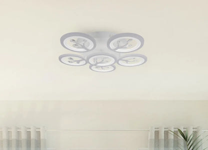 LED -csillár távirányítóval és Daisy 72W kristály, 6 elem, hideg/forró/semleges fény, instabil, fehér