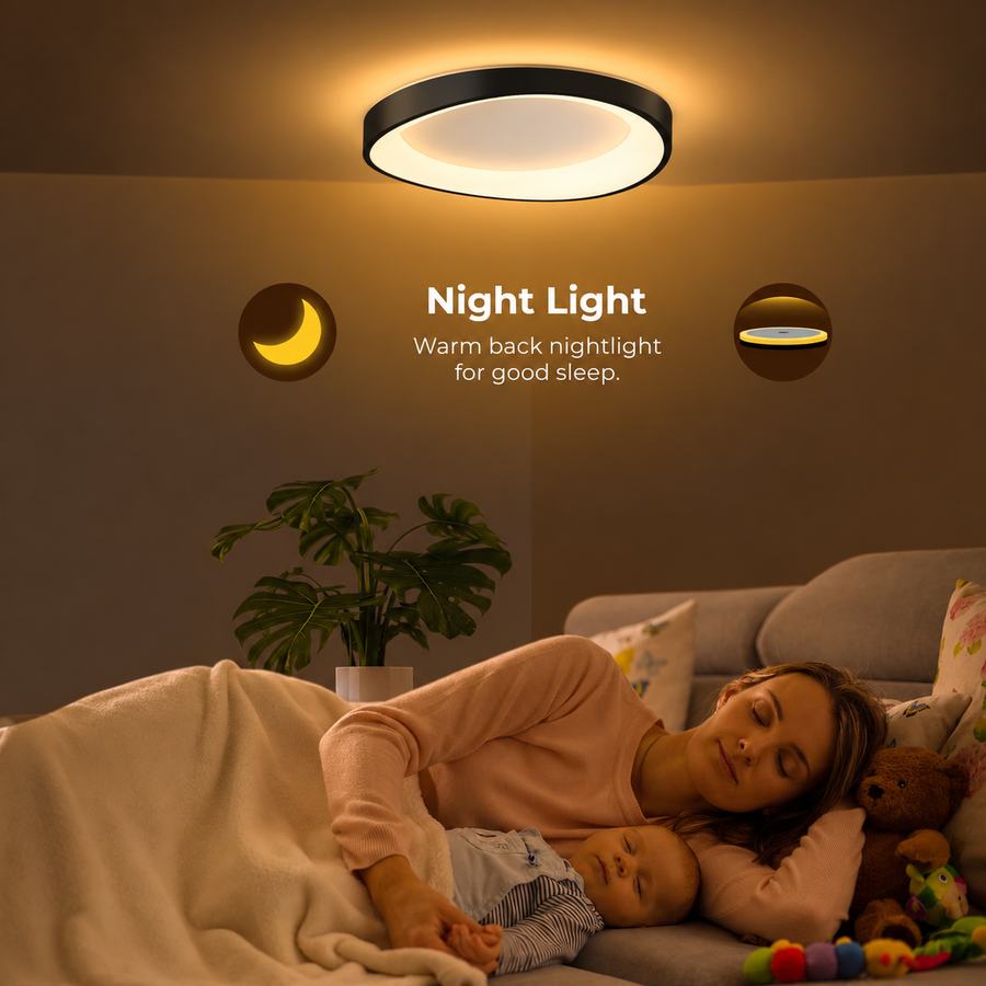 LED csillár távirányítóval, PL103/520BK, 29W, átmérő 50cm, meleg/hideg/semleges fény, fekete