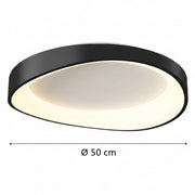LED mennyezeti lámpa távirányítóval, PL103/520BK, 29W, átmérő 50cm, meleg/hideg/semleges fény, fekete LED-es csillárok távirányítóval Alapértelmezett cím Alessandro Design