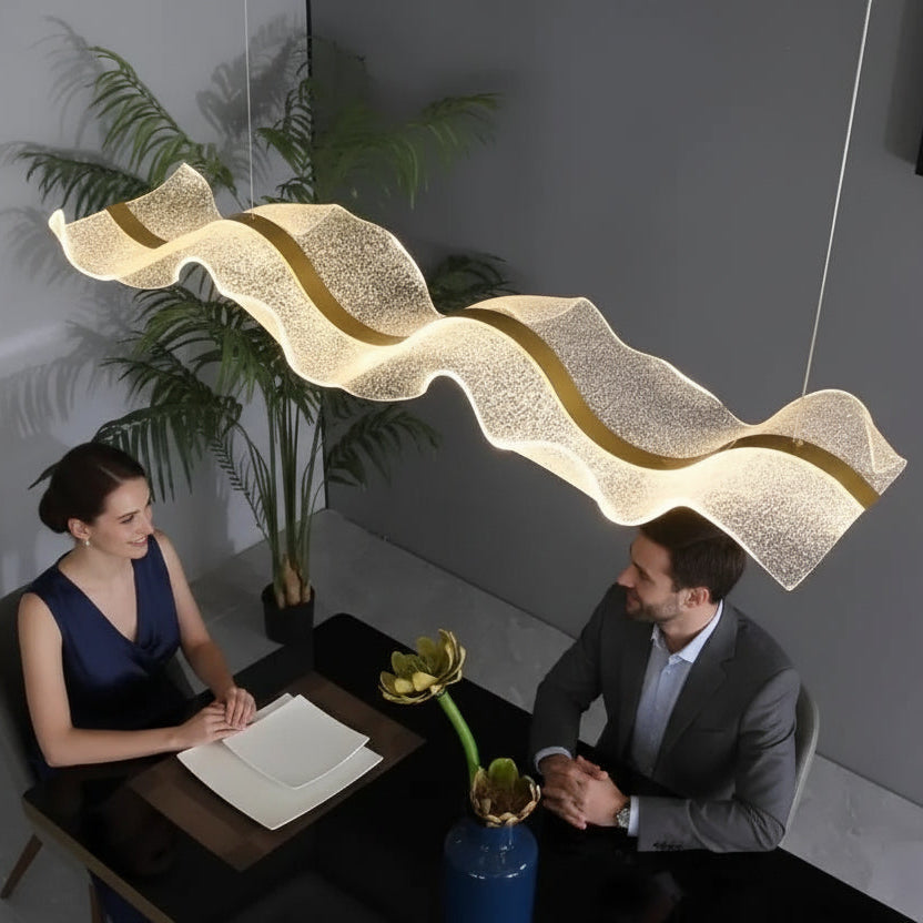LED csillár távirányítóval, felfüggesztett AMI 63W, lineáris, hideg/meleg/semleges fény, arany, állítható magasságú LED csillárok távirányítóval Alapértelmezett cím Alessandro Design