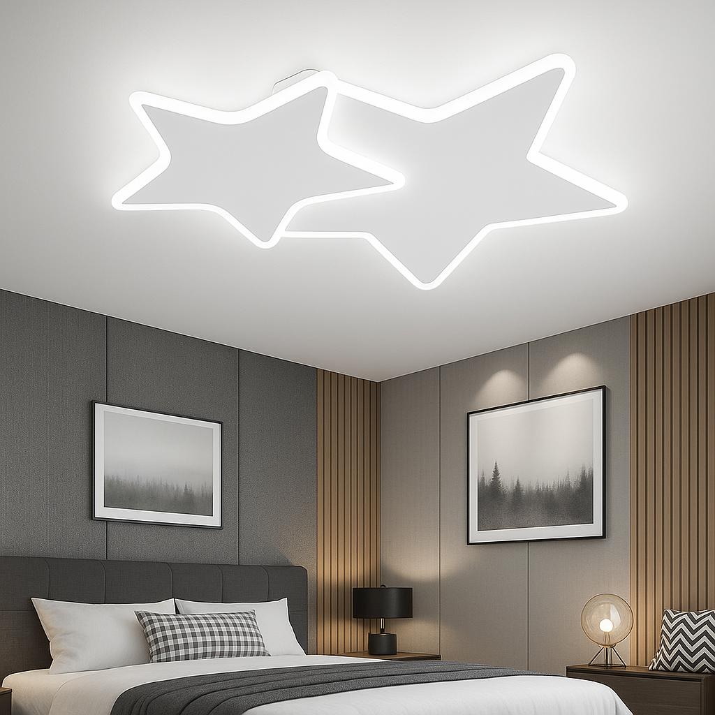 LED csillár távirányítóval 41W, csillagok, hideg/meleg/semleges fény, szabályozható, fehér LED-es csillár távirányítóval Alapértelmezett cím Alessandro Design