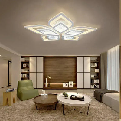 LED csillár távirányítóval DALIA 96W, 5 szirom, hideg/meleg/semleges fény, szabályozható, fehér