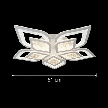 LED -csillár Dalia 170W távirányítóval, 5 szirom, hideg/forró/semleges fény, instabil, fehér