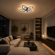 LED csillár távirányítóval DALIA 96W, 5 szirom, hideg/meleg/semleges fény, szabályozható, fekete