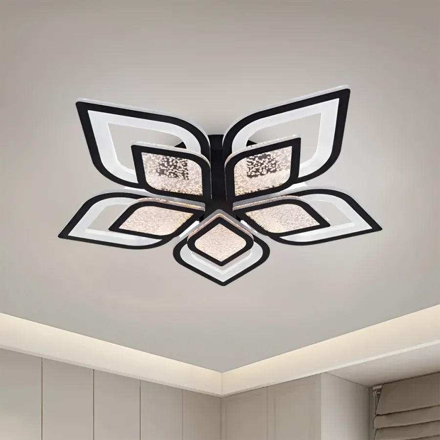 LED csillár távirányítóval DALIA 96W, 5 szirom, hideg/meleg/semleges fény, szabályozható, fekete LED csillárok távirányítóval Alapértelmezett cím Alessandro Design