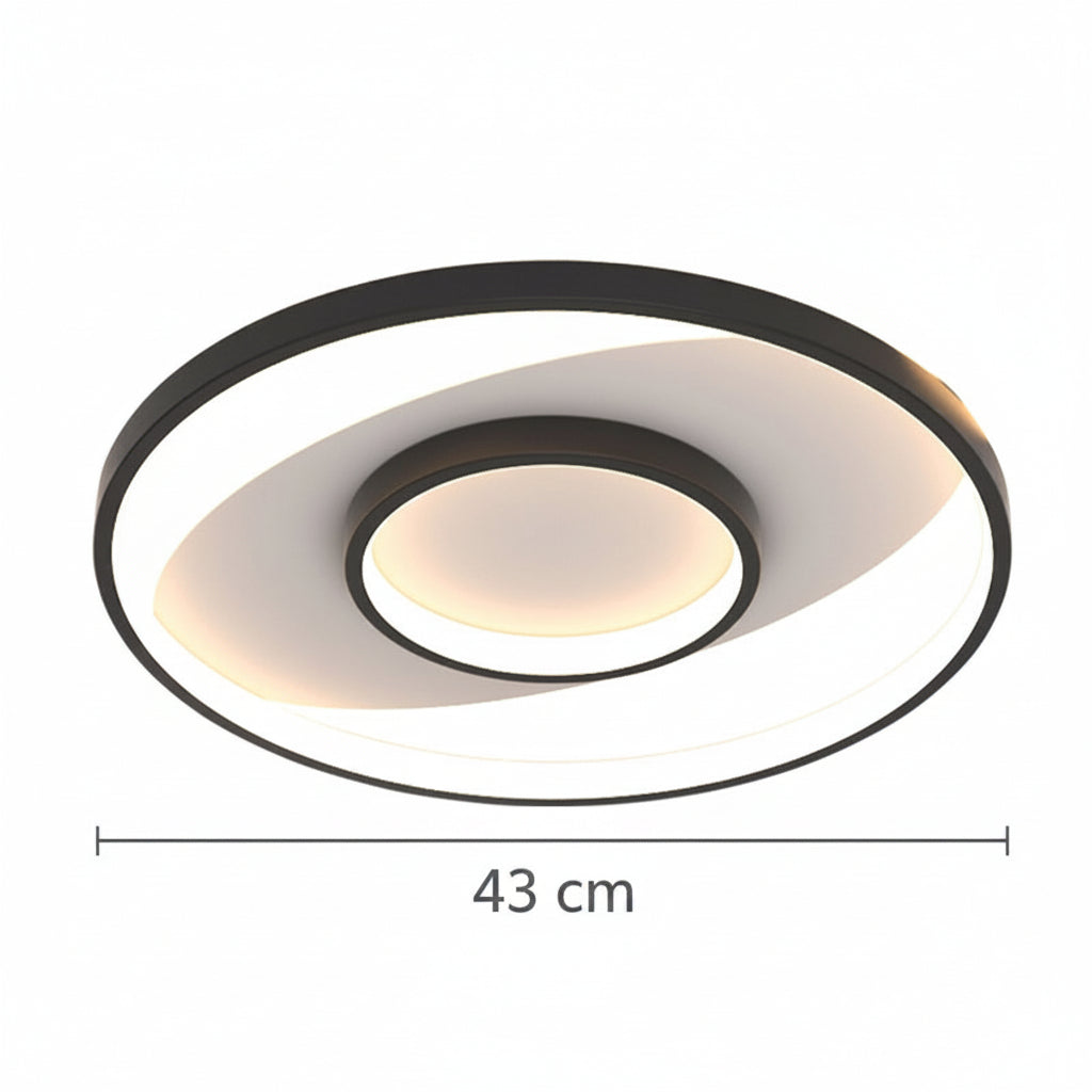 LED csillár távirányítóval FIGURATO, 63 W, 3 kör, hideg/meleg/semleges fény, szabályozható, fekete LED csillárok távirányítóval Alapértelmezett cím Alessandro Design