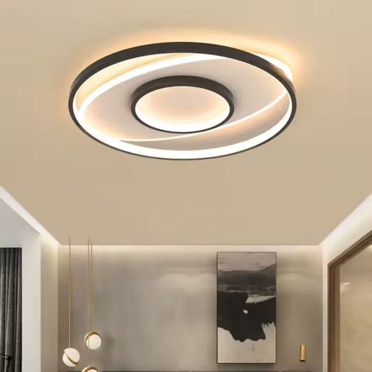 LED csillár távirányítóval FIGURATO, 63 W, 3 kör, hideg/meleg/semleges fény, szabályozható, fekete LED csillárok távirányítóval Alapértelmezett cím Alessandro Design
