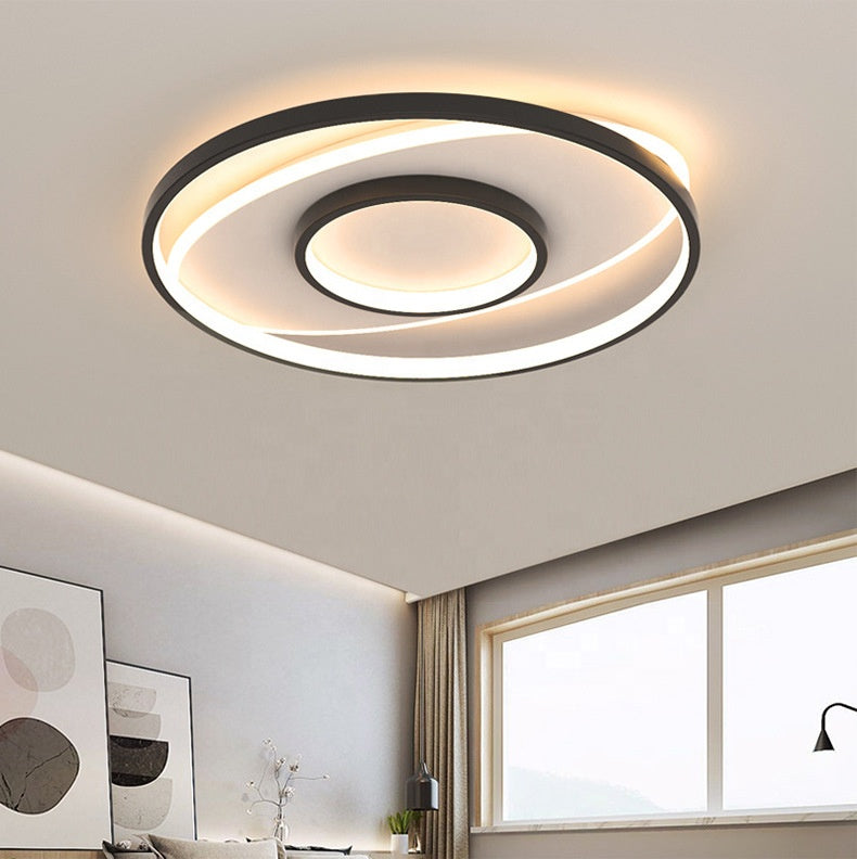 LED csillár távirányítóval FIGURATO, 63 W, 3 kör, hideg/meleg/semleges fény, szabályozható, fekete LED csillárok távirányítóval Alapértelmezett cím Alessandro Design