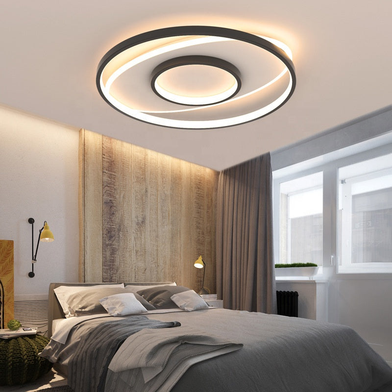 LED csillár távirányítóval FIGURATO, 63 W, 3 kör, hideg/meleg/semleges fény, szabályozható, fekete LED csillárok távirányítóval Alapértelmezett cím Alessandro Design