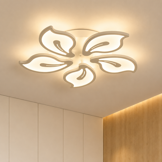 LED csillár távirányítóval JASMINE 73W, 5 szirom, hideg/meleg/semleges fény, szabályozható, fehér