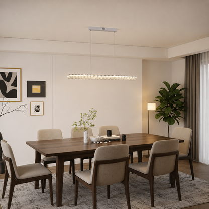 KANGNING távirányítós LED csillár, 3000K/4000K/6000K, 120W, fém és akril, fehér