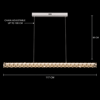 KANGNING távirányítós LED csillár, 3000K/4000K/6000K, 120W, fém és akril, fehér