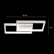 LED csillár távirányítóval LANDYN 37W, 2 négyzet, hideg/meleg/semleges fény, szabályozható, fehér
