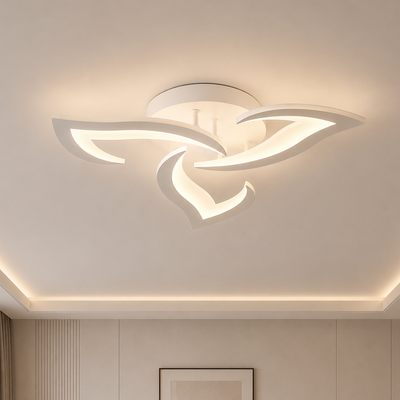 LED csillár távirányítóval LOTUS 32W, 3 szirom, hideg/meleg/semleges fény, szabályozható, fehér
