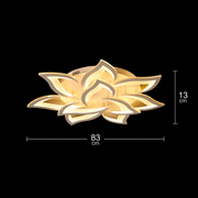 LED csillár távirányítóval LOTUS 91W, 9 szirom, hideg/meleg/semleges fény, szabályozható, fehér