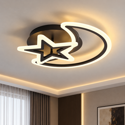 LED csillár távirányítóval MOON AND STAR 59W, 2 elem, hideg/meleg/semleges fény, szabályozható, fekete