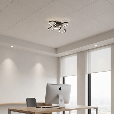 LED csillár távirányítóval ORMS Nobile, 3000K/4000K/6000K, 84W, fém és műanyag, fekete