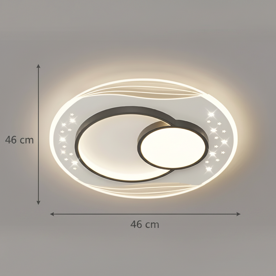 LED csillár távirányítóval SERPENTA 51W, Kerek, Hideg/Meleg/Semleges fény, Szabályozható, Fekete