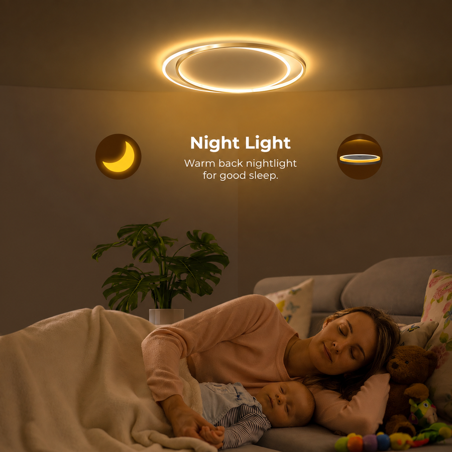 LED-es csillár távirányítóval SOLARA 51W, 2 kör, hideg/meleg/semleges fény, szabályozható, fehérarany