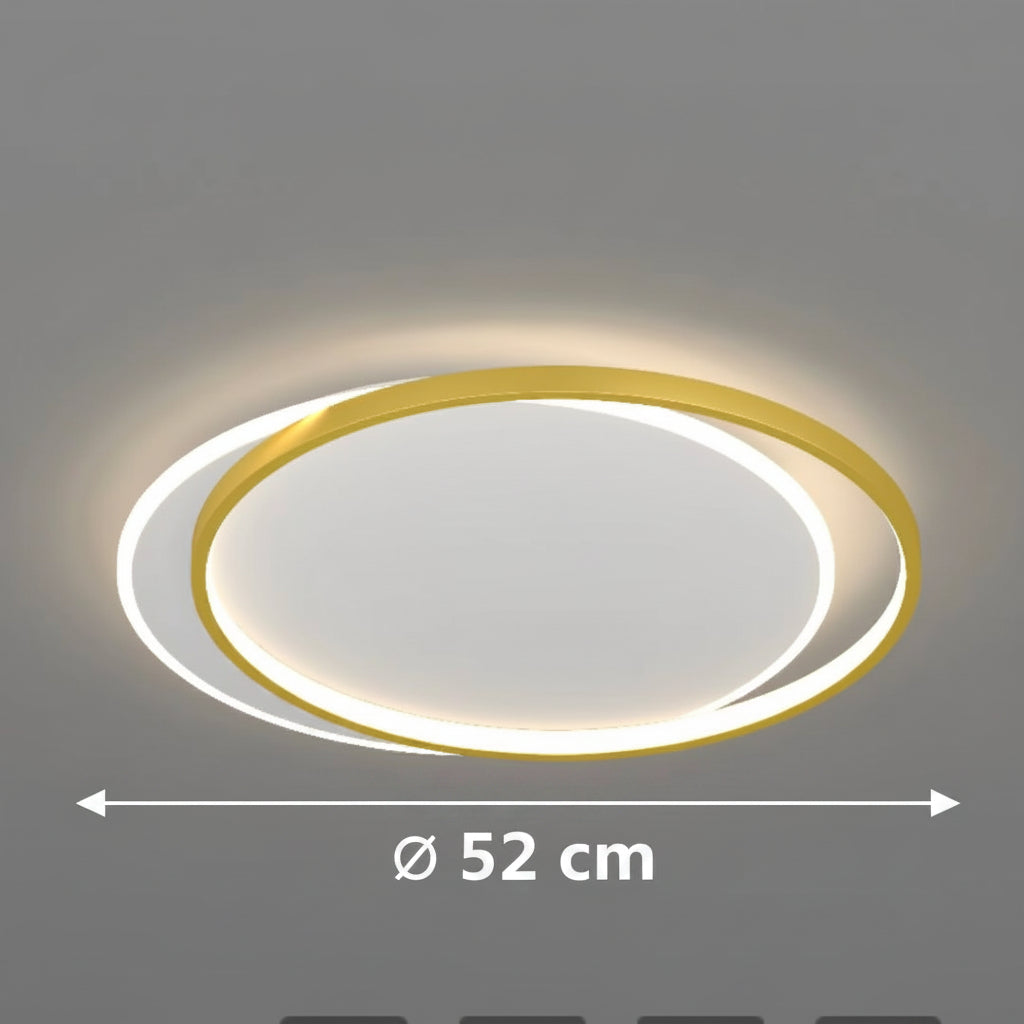 LED csillár távirányítóval SOLARA 51W, 2 kör, hideg/meleg/semleges fény, szabályozható, aranyfehér LED csillárok távirányítóval Alapértelmezett cím Alessandro Design