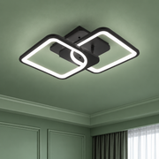 LED csillár távirányítóval ZOE 41W, 2 négyzet, hideg/meleg/semleges fény, szabályozható, fekete