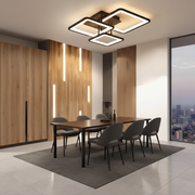 LED-es csillár távirányítóval ZOE 60W, 3 négyzet, hideg/meleg/semleges fény, szabályozható, fekete LED-es csillárok távirányítóval Alapértelmezett cím Alessandro Design