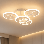 LED csillár távirányítóval és kristály DAISY 53W, 4 elem, hideg/meleg/semleges fény, szabályozható, fehér