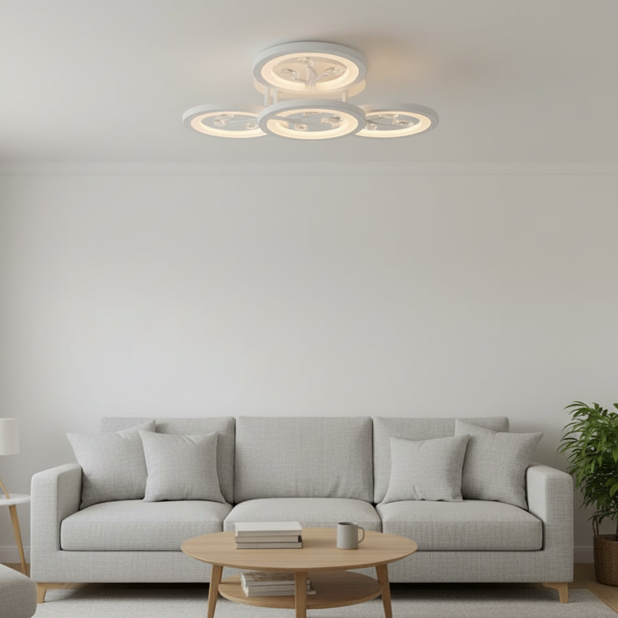 LED csillár távirányítóval és kristály DAISY 53W, 4 elem, hideg/meleg/semleges fény, szabályozható, fehér LED-es csillár távirányítóval Alapértelmezett cím Alessandro Design