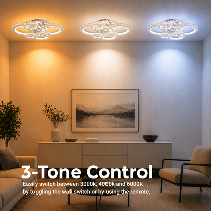 LED csillár távirányítóval és kristály NOVA ROTONDA RGB 144W, 6 kör, hideg/meleg/semleges fény, szabályozható, fényes króm LED csillárok és kristályok Alapértelmezett cím Alessandro Design