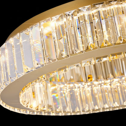 LED csillár távirányítóval és kristály VERTUS 18W, 30cm, Kör, Hideg/Meleg/Semleges fény, Szabályozható, Króm LED csillár távirányítóval Alapértelmezett cím Alessandro Design