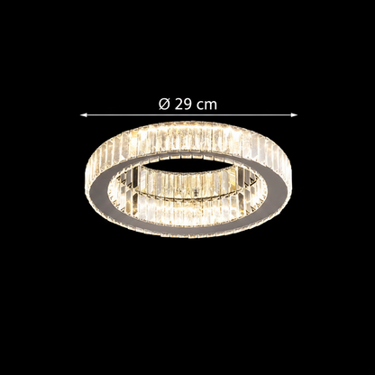 LED csillár távirányítóval és kristály VERTUS 18W, 30cm, Kör, Hideg/Meleg/Semleges fény, Szabályozható, Króm LED csillár távirányítóval Alapértelmezett cím Alessandro Design